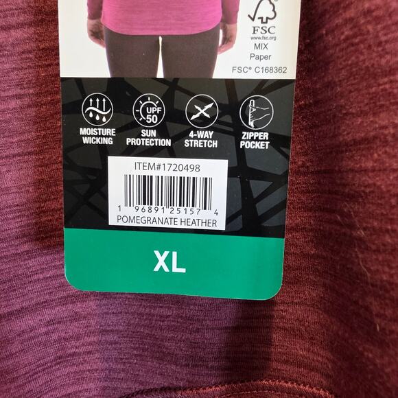 Spyder Active Shirt Long Sleeve Tee Womens Sz XL Red Heather Athletic - Picture 11 of 14